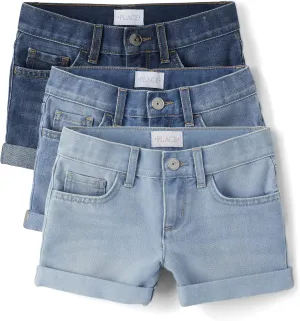 The Children's Place Baby Girls' Denim Roll Cuff Shortie
