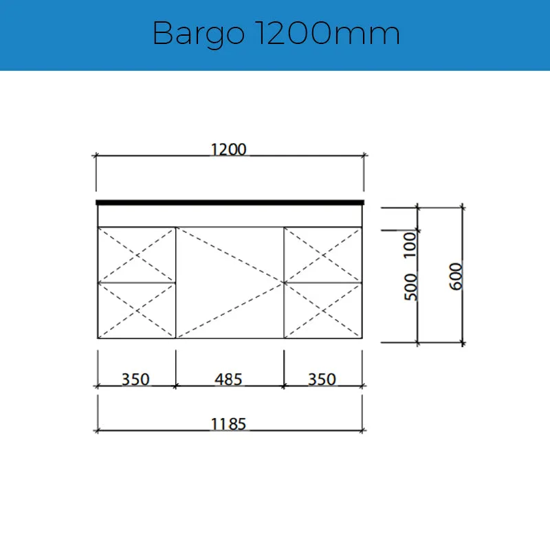 Timberline Bargo Wall Hung Vanity - Slab Top