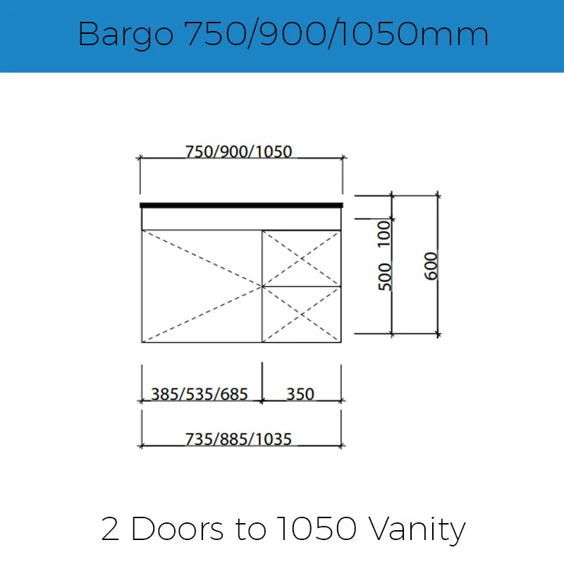 Timberline Bargo Wall Hung Vanity - Slab Top