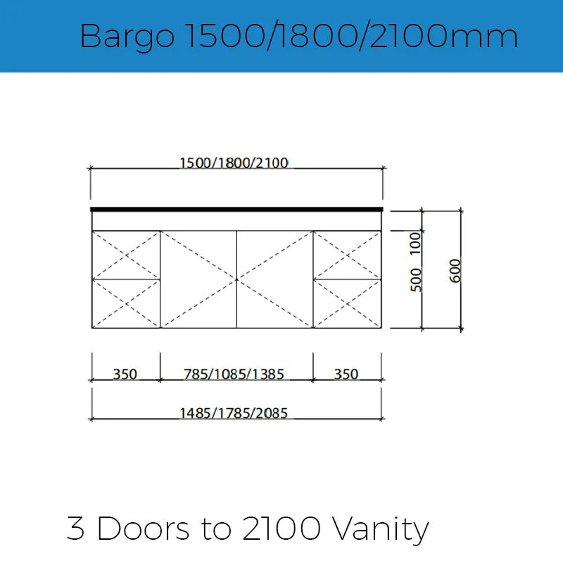 Timberline Bargo Wall Hung Vanity - Slab Top