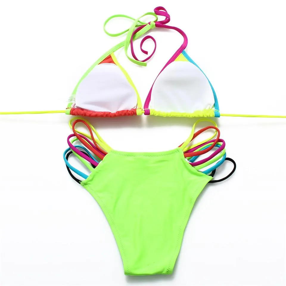 Trangel bikini brand swimwear women bikini swimsuit female bikini 2018 summer bathing wear patchwork swmming suit small size