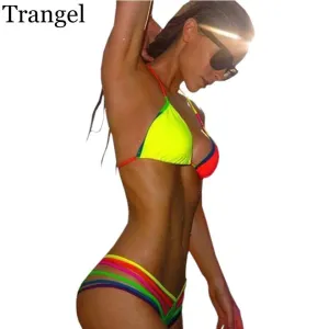 Trangel bikini brand swimwear women bikini swimsuit female bikini 2018 summer bathing wear patchwork swmming suit small size