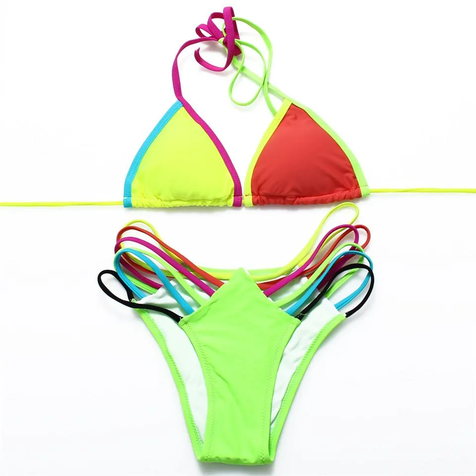 Trangel bikini brand swimwear women bikini swimsuit female bikini 2018 summer bathing wear patchwork swmming suit small size