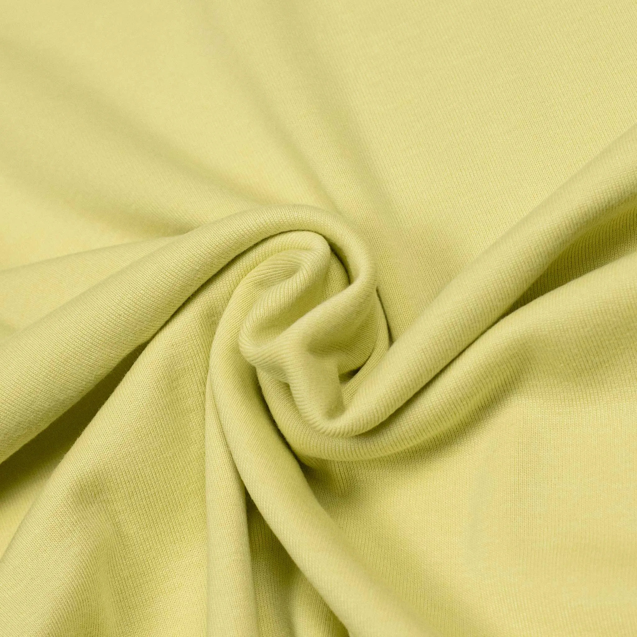 U-neck tank top in smoke yellow cotton and silk jersey