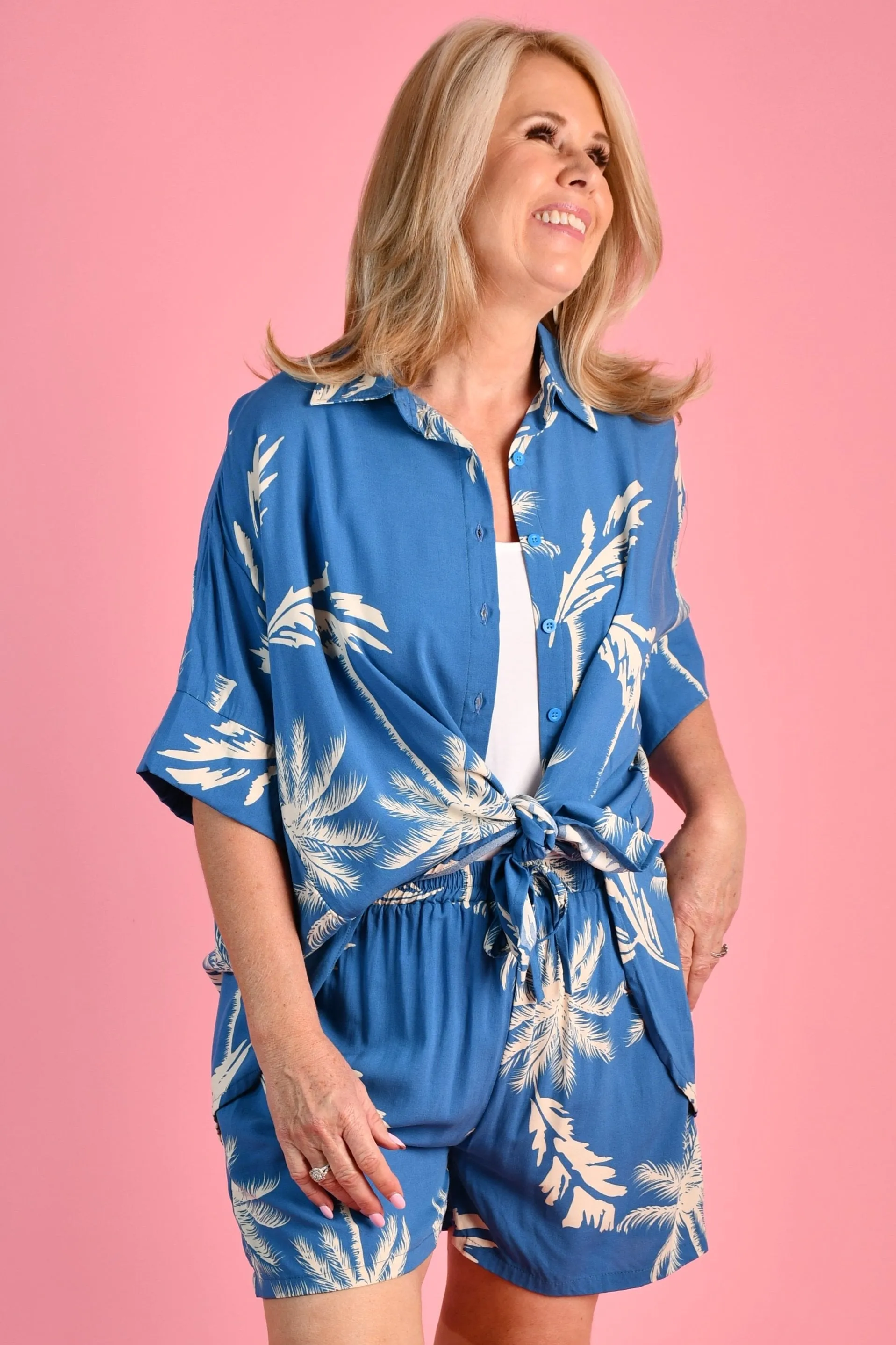 VBLT201 - SAILING SHIRT - ISLAND PALM BLUE