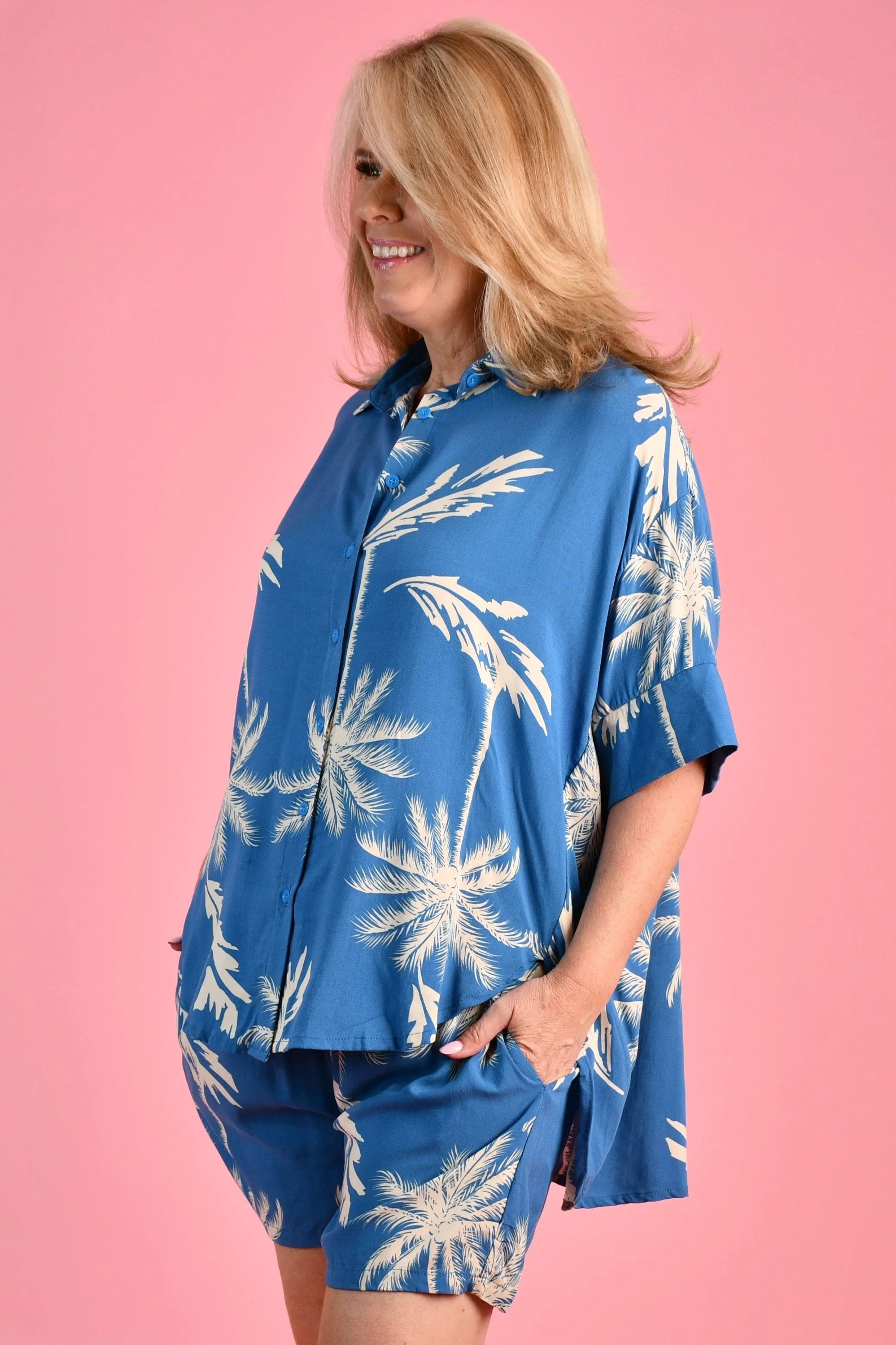 VBLT201 - SAILING SHIRT - ISLAND PALM BLUE