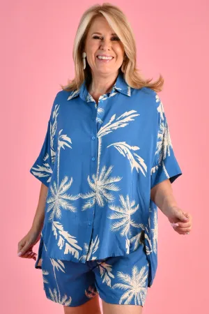 VBLT201 - SAILING SHIRT - ISLAND PALM BLUE