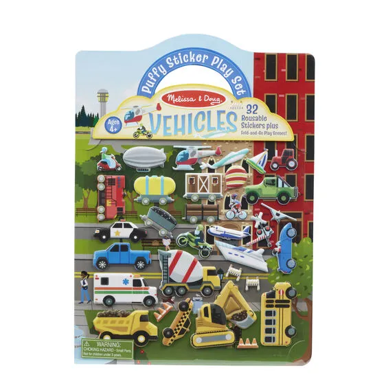 Vehicles Puffy Sticker Play Set