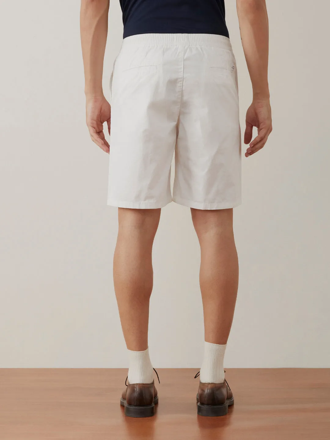White Plain Cotton Shorts