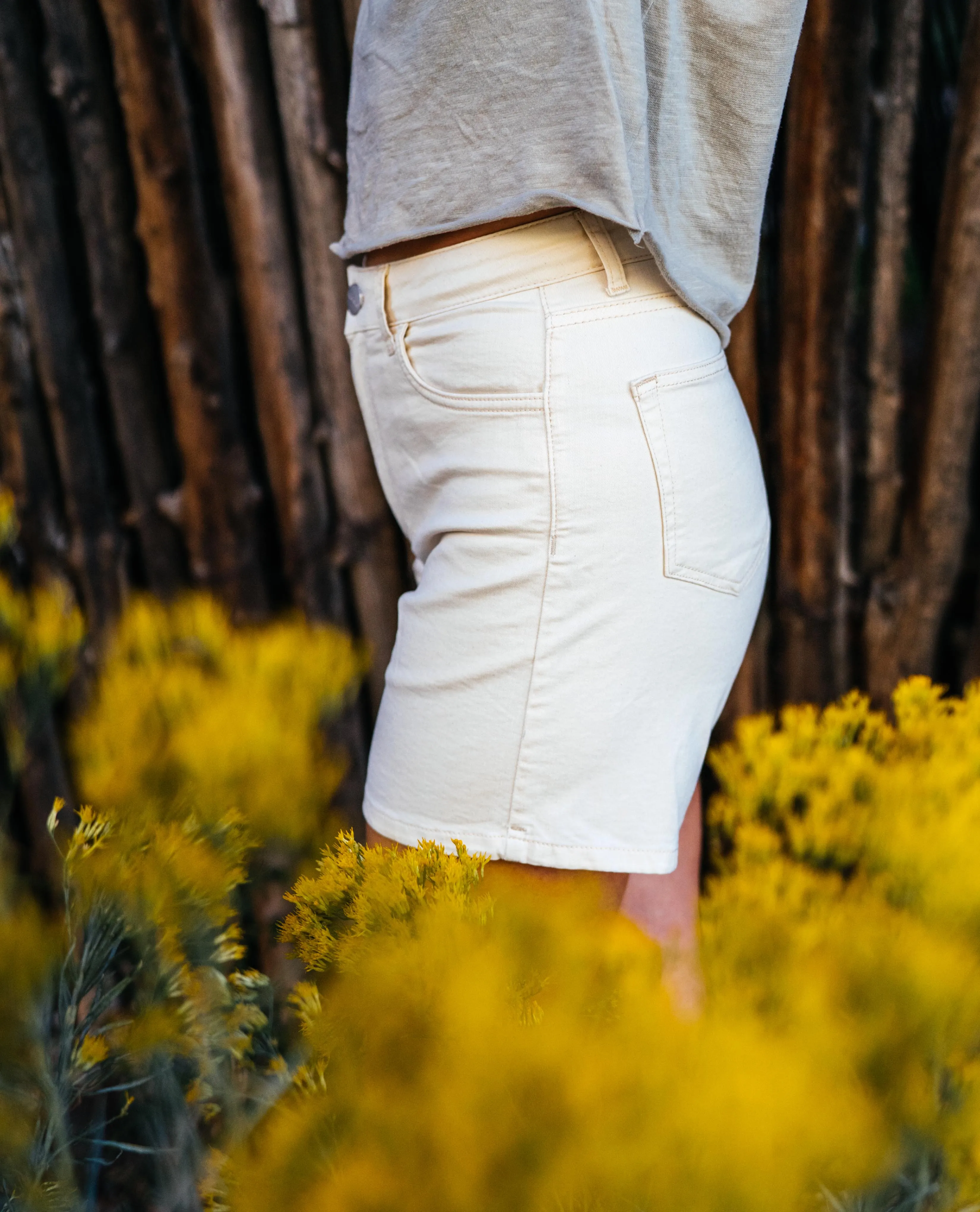 Women's Canvas Shorts Natty White