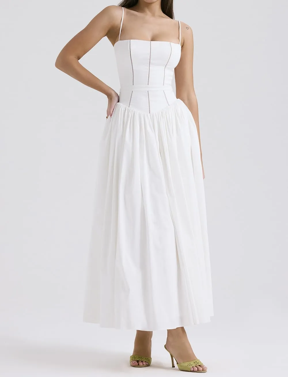 Women's Casual Bohemian Floral Printed Strapless Backless Beach Party A-Line Flowy Long Maxi Dress Summer