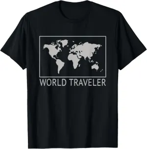 World Traveler Map T-shirt Travel Adventure Globe Minimalist T-Shirt