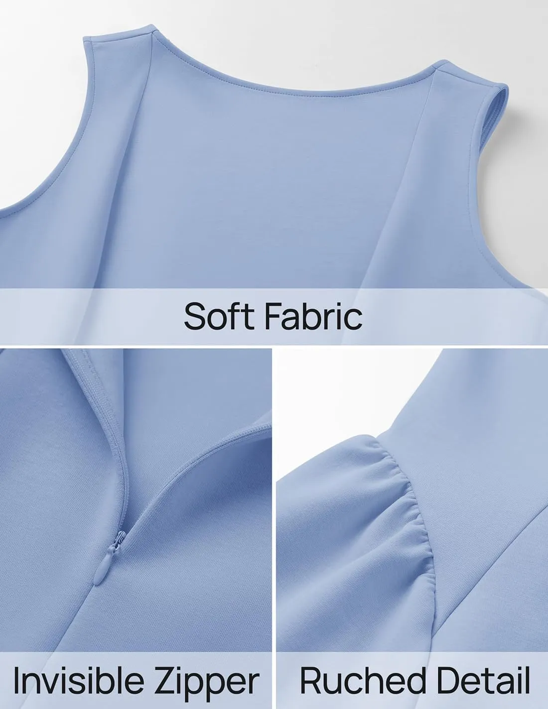 ZESICA Women's 2025 Summer Sleeveless Cocktail Mini Dress Boat Neck Backless Swing A Line Wedding Club Party Short Dresses